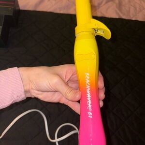 Yellow and Pink Beachwaver Curling Iron
